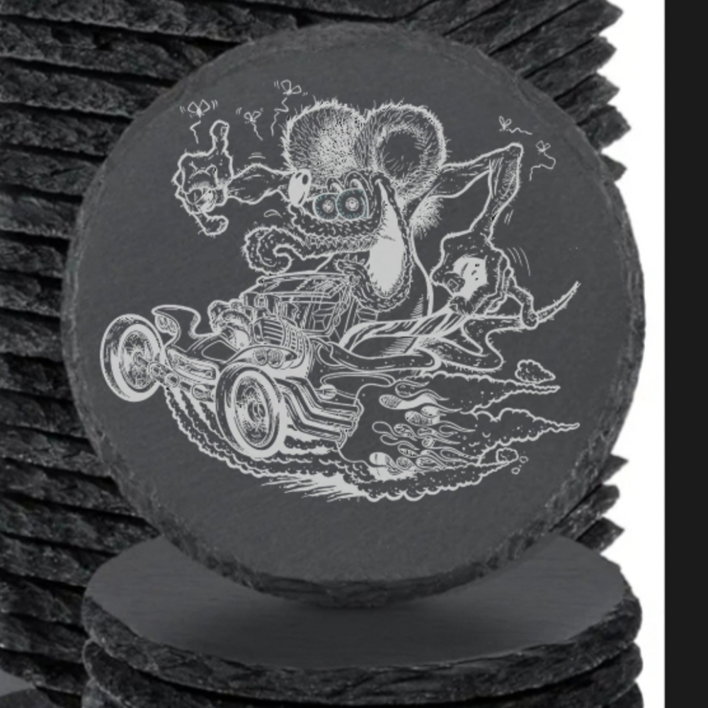 Slate Coasters with Car Design